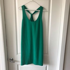 J. crew emerald green silk dress 8